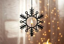 Best deal π₯ Flameless Hanging Snowflake Candles (Set of 4) by Xodus Innovations π