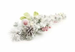Best Sale 🥰 White Flocked 9-Ft. Cordless Pre-Lit Indoor/Outdoor Garland by DI -Garden & Lights Company Limited 👍 -Cheap Home Store 207577 z3