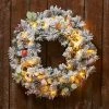 Cheap 😉 30” White Flocked Cordless Pre-Lit Indoor/Outdoor Wreath by DI -Garden & Lights Company Limited 👍