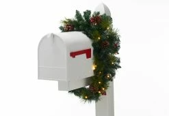 Flash Sale βοΈ Pre-Lit Mailbox Wreath - Green by DI -Garden & Lights Company Limited π₯