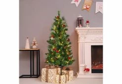 Discount π LED π Christmas Tree with Red Berries Pine Cones by GoPlus (Costway) π₯