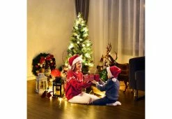 Discount 🛒 LED 🎄 Christmas Tree with Red Berries Pine Cones by GoPlus (Costway) 🔥 -Cheap Home Store 208146 z5